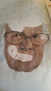 A new work in progress painting focusing on the elderly, loved painting the skin tones and wrinkles